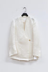 mame kurogouchi linen silk collarless double breasted jacket MM22SS JK016